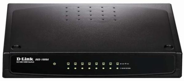 D-Link DLINK SWITCH 8PORT GIGABIT LAN PORTS, UNMANAGED, PLUG & PLAY, AUTO MDI/MDIX, GREEN TECHNOLOGY, PLASTIC CASE, DESKTOP