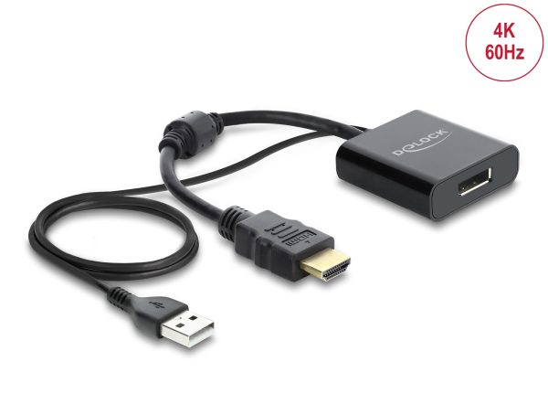 DeLOCK Adapter HDMI Stecker zu DisplayPort Buchse 4K 60 Hz