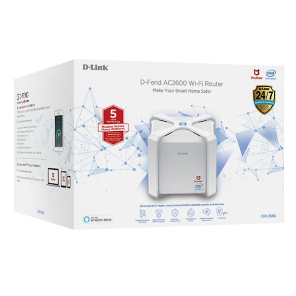 D-Link ROUTER WIRELESS AC2600 DUAL BAND, MU-MIMO, 4Χ GIGABIT LAN, 1 X WAN, USB 3.0 PORT, PARENTAL CONTROLS, ALEXA VOICE CONTROL