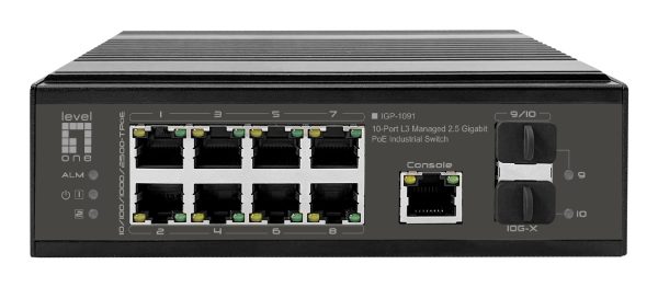 LevelOne Industr.PoE+Switch 8x2.5G PoE/2x1G/10G SFP+Uplinks