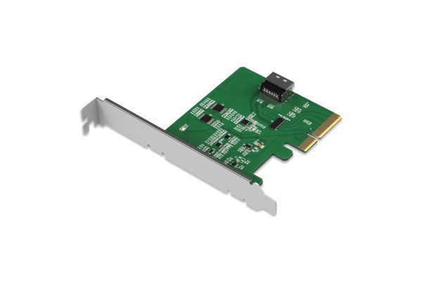 ICY DOCK EXLink MB408A5 - MCIO 4i (SFF-TA-1016) zu PCIe 5.0 x4 Adapter mit Redriver