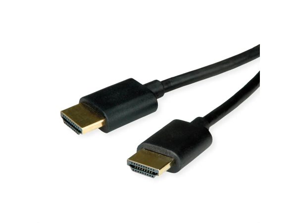 Roline HDMI High Speed Kabel mit Ethernet, Slim, ST-ST, schwarz, 5 m