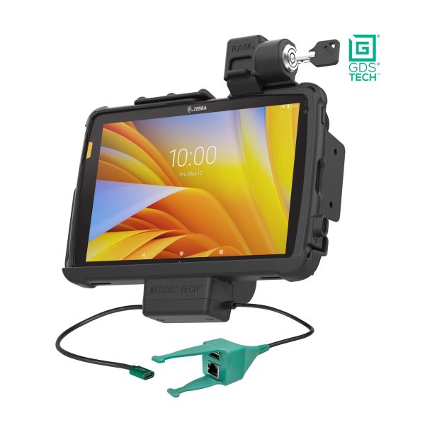 Zebra RAM GDS power + data + Ethernet vehicle locking dock for Zebra ET40 / 45 10 Tablet in Intelliskin.