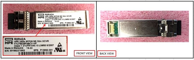 HPE SPS-25Gb SFP28 SR 30m XCVR